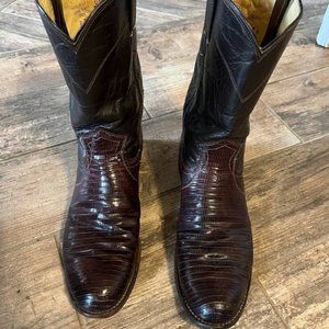 Justin 3114 Men's Western Exotic Lizard Boots size 8D